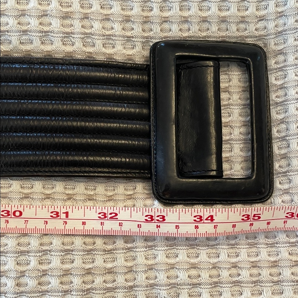 Saks Fifth Avenue Wide Black Leather Belt